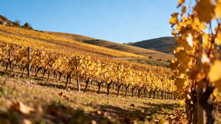 Le vignoble de Bourgogne, après les vendanges, offre des paysages dorés et une quiétude parfaite pour les amateurs de vin cet automne