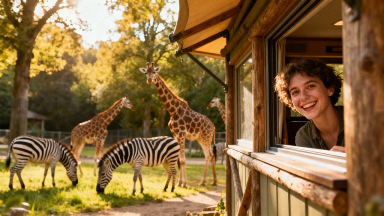 Laissez tomber les parcs d'attractions : ce parc animalier de la Sarthe est le seul à proposer des lodges pour dormir au milieu des animaux sauvages (Zoo de la Flèche)