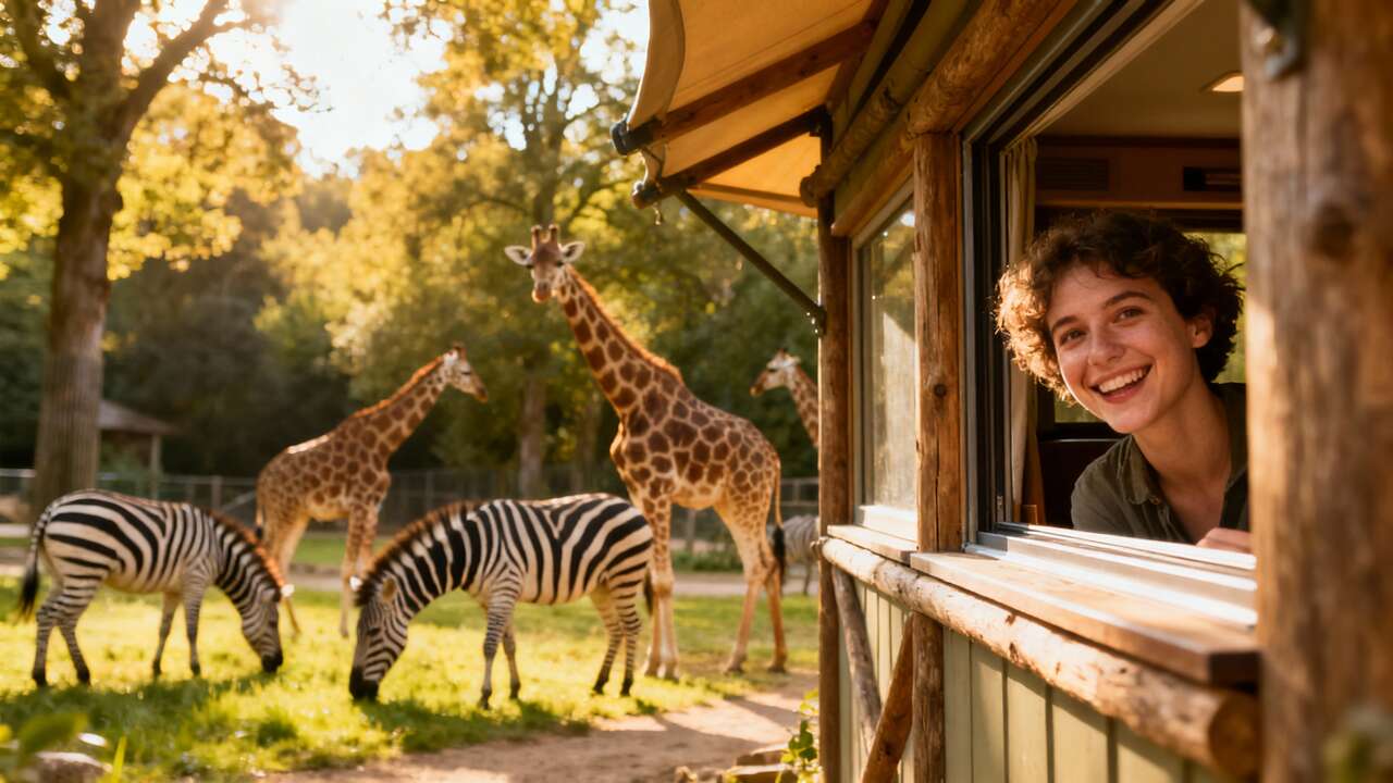 Laissez tomber les parcs d'attractions : ce parc animalier de la Sarthe est le seul à proposer des lodges pour dormir au milieu des animaux sauvages (Zoo de la Flèche)
